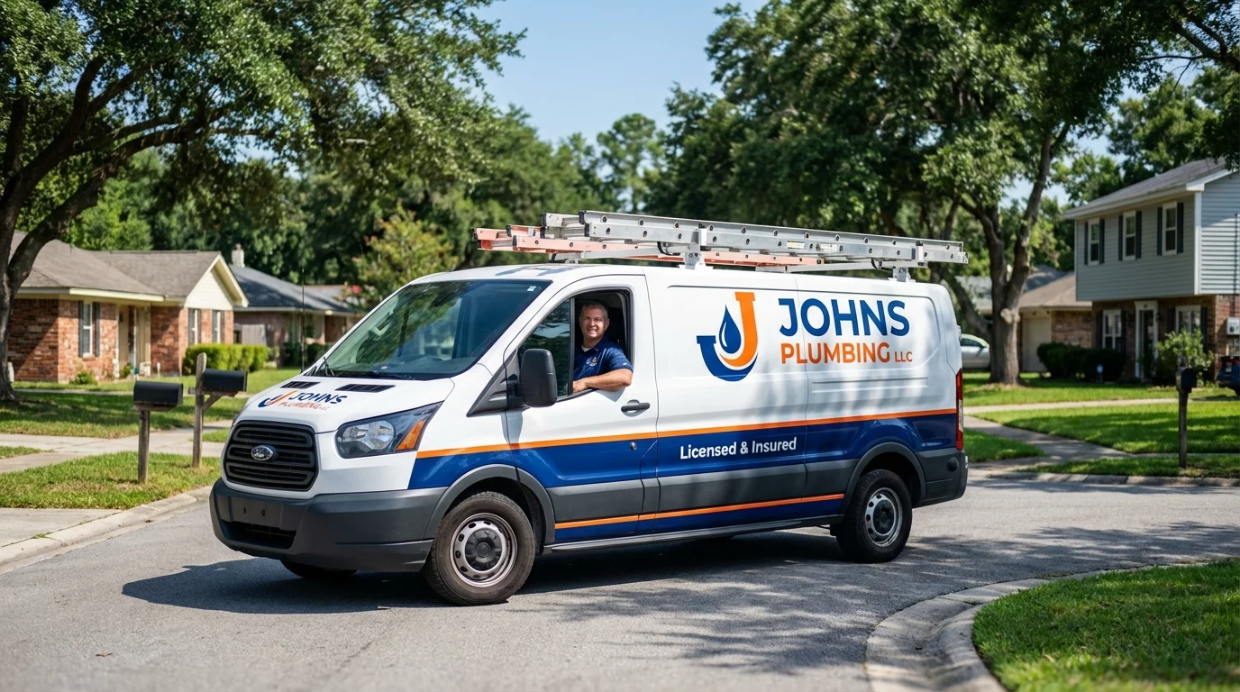 Johns Plumbing LLC service van in Greenville, AL